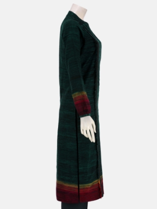 Green Brush Painted and Embroidered Endi Silk HERSTORY Shalwar Kameez