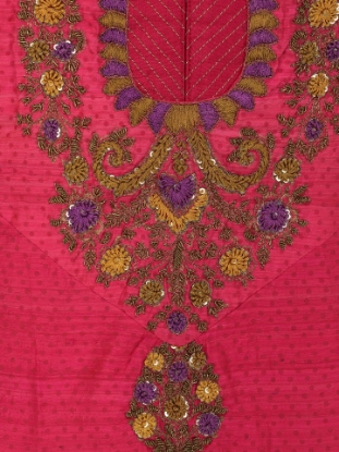 Deep Pink Printed and Erri Embroidered Endi Silk-Muslin Shalwar Kameez Set