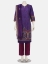 Purple Printed and Embroidered Silk Shalwar Kameez Set