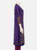 Purple Printed and Embroidered Silk Shalwar Kameez Set