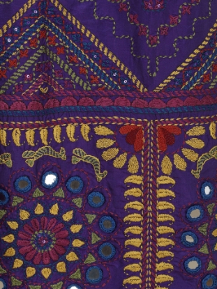 Purple Printed and Embroidered Silk Shalwar Kameez Set