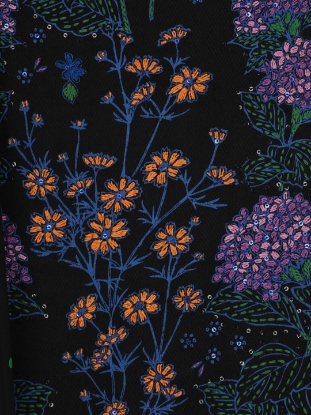 Black Printed and Embroidered Viscose-Cotton Shalwar Kameez Set