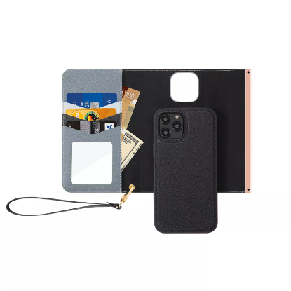 Picture of HABITU iPhone 12 Pro Max - Eris Tri-Fold Wallet Case - Vegan Leather 2-in-1 Magnetic Folio with Removable Case & Card Pockets (Choose Color)