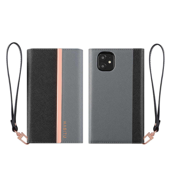 Picture of HABITU iPhone 11 - Eris Tri-Fold Wallet Case - Vegan Leather 2-in-1 Magnetic Folio with Removable Case & Card Pockets (Choose Color)