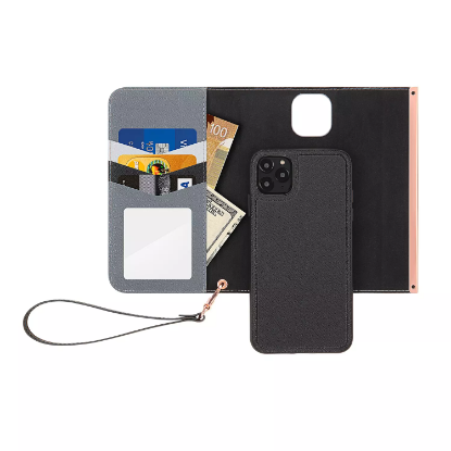 Picture of HABITU iPhone 11 Pro Max - Eris Tri-Fold Wallet Case - Vegan Leather 2-in-1 Magnetic Folio with Removable Case & Card Pockets (Choose Color)