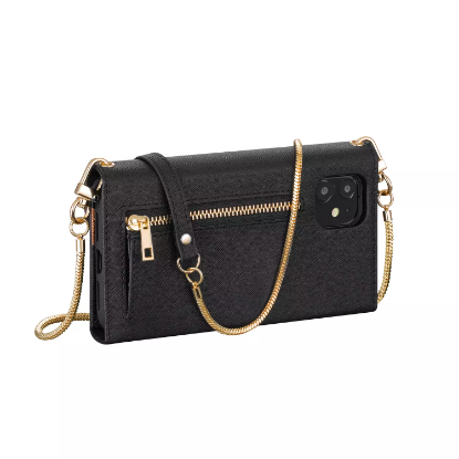 Picture of HABITU iPhone 11 - Selene Crossbody Wallet Case - Vegan Leather Wallet Crossbody Bag with Mirror Card Slots & 2 in 1 Removable Magnetic Case (Choose Color)