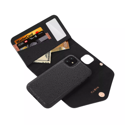 Picture of HABITU iPhone 11 - Selene Crossbody Wallet Case - Vegan Leather Wallet Crossbody Bag with Mirror Card Slots & 2 in 1 Removable Magnetic Case (Choose Color)