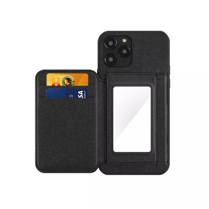 Picture of HABITU iPhone 11 - Odessa Mirror Wallet Case - Vegan Leather Wallet Cover with Card Slots & Magnetic Closure (Choose Color)