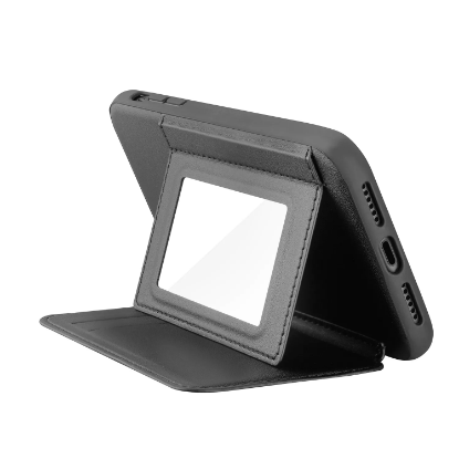 Picture of HABITU iPhone 11 - Odessa Mirror Wallet Case - Vegan Leather Wallet Cover with Card Slots & Magnetic Closure (Choose Color)