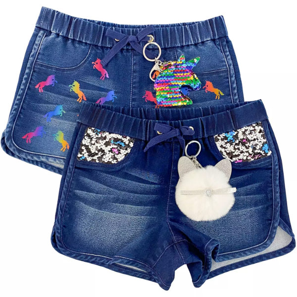 Member's Mark Girls 2pk Knit Denim Shorts