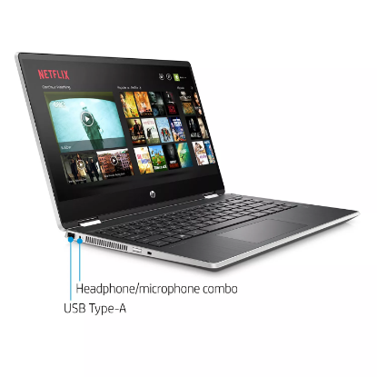 Picture of HP Pavilion x360 14" FHD Touchscreen 2-in-1 Laptop, 10th Gen Intel Core i5-1035G1 8 GB Memory 512 GB SSD Backlit Keyboard 2-Year Warranty Care Pack Windows 10 Home Natural Silver