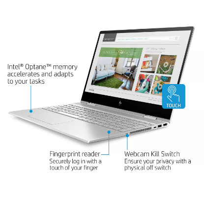 Picture of HP - ENVY x360 - 15.6" FHD Touchscreen 2-in-1 Laptop - 10th Gen Intel Core i7- 8GB Memory - 512GB Solid State Drive - 32GB Intel Optane Memory - Numeric Keypad - Webcam Kill Switch - Fingerprint reader - 2 Year Warranty Care Pack - Windows 10