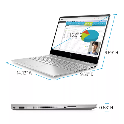 Picture of HP - ENVY x360 - 15.6" FHD Touchscreen 2-in-1 Laptop - 10th Gen Intel Core i7- 8GB Memory - 512GB Solid State Drive - 32GB Intel Optane Memory - Numeric Keypad - Webcam Kill Switch - Fingerprint reader - 2 Year Warranty Care Pack - Windows 10