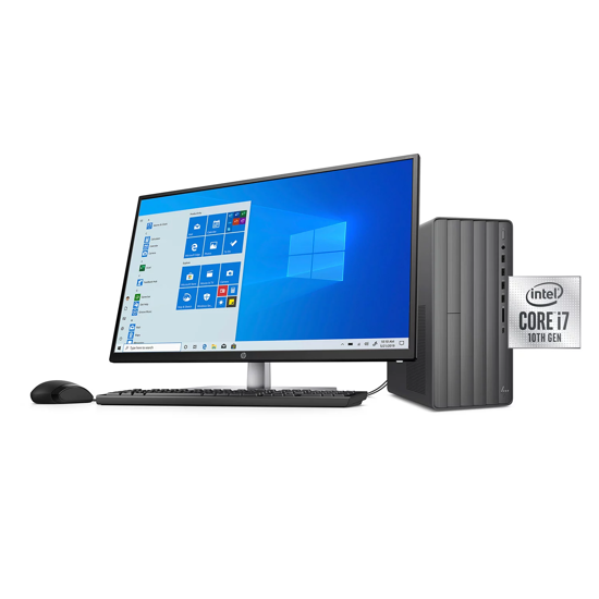 Picture of HP - ENVY - 32" Desktop Bundle - 10th Gen Intel Core i7 - 8GB RAM + 16GB Intel Optane Memory - 1TB HDD - USB Black Wired Keyboard and Mouse Combo - 2 Year Warranty Care Pack - Windows 10 Home