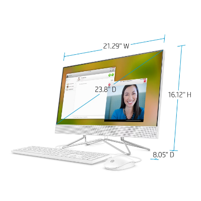 Picture of HP - 23.8" All-in-One Desktop - AMD Ryzen 3 3250U Processor - 8GB Memory - 1TB Hard Drive - USB White Wired Keyboard and Mouse Combo - HP Privacy Camera - 2 Year Warranty Care Pack - Windows 10 Home