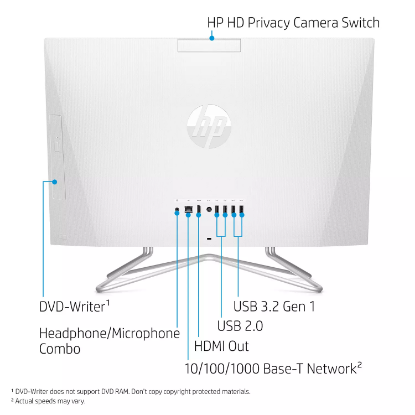 Picture of HP - 23.8" All-in-One Desktop - AMD Ryzen 3 3250U Processor - 8GB Memory - 1TB Hard Drive - USB White Wired Keyboard and Mouse Combo - HP Privacy Camera - 2 Year Warranty Care Pack - Windows 10 Home