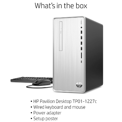 Picture of HP - Pavilion - DesktopTower - 10th Gen Intel Core i3 - 4GB+16GB Intel® Optane™ Memory - 1TB Hard Drive - USB Black Wired Keyboard and Mouse Combo - 2 Year Warranty Care Pack - Windows 10 Home