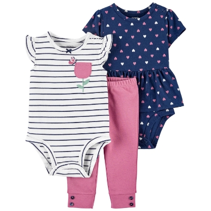 Carter's Girls' 3-Piece Bodysuit Pant Set