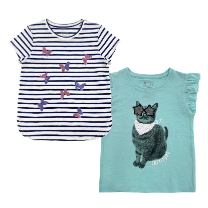 Member's Mark Girl's 2pk Flip Sequin Tee