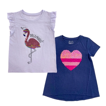 Member's Mark Girl's 2pk Flip Sequin Tee