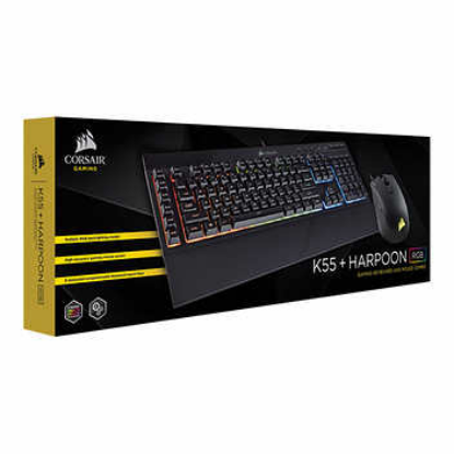 Picture of CORSAIR K55 RGB Gaming Keyboard and Harpoon RGB Gaming Mouse Combo
