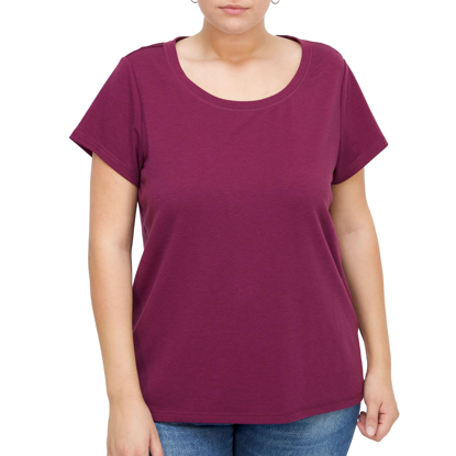 Plus Size Short Sleeve Insert French Terry Top