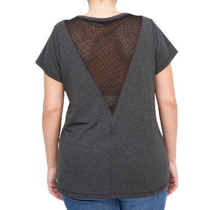 Plus Size Short Sleeve Insert French Terry Top