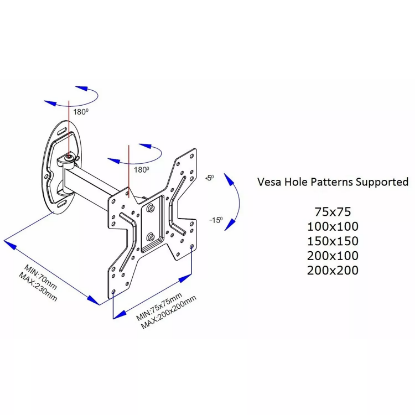 Picture of Atlantic Full Motion Mount for 10"-37" TVs