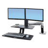 Picture of Ergotron WorkFit-A Sit-Stand Workstation with Suspended Keyboard (for dual monitors)