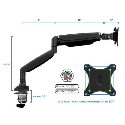 Picture of Mount-It! MI-1771B Single Monitor Mount With Gas Spring Arm