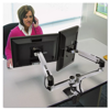 Picture of Ergotron LX Dual Side-by-Side Arm for WorkFit-D Sit to Stand Desk Polished Aluminum/Black