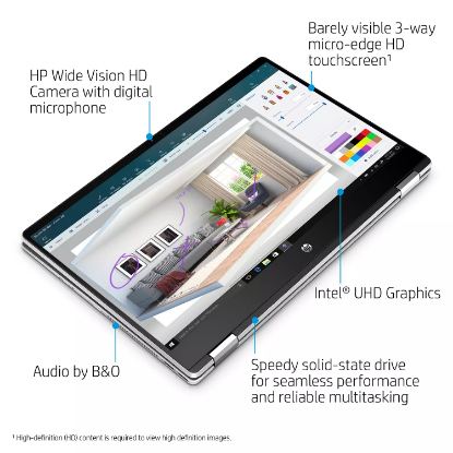 Picture of HP - Pavilion x360 - 15.6" HD Touchscreen 2-in-1 Laptop - 10th Gen Intel Core i5 - 8GB Memory - 512 GB SSD - 2 Year Warranty Care Pack - Windows 10 Home