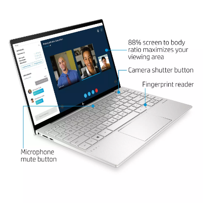 Picture of HP - ENVY - 13.3" Full HD Touchscreen Laptop - Intel® Evo™ platform - 11th Gen Intel Core i7 - 8GB Memory - 512GB SSD - Intel® Iris® Xe Graphics - 2 Year Warranty Care Pack - Windows 10 Home