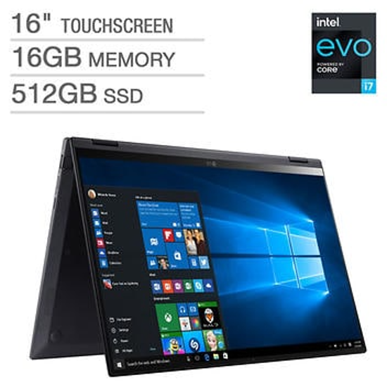 Picture of LG gram 16" 2-in-1 Touchscreen Laptop Intel Evo Platform Laptop - 11th Gen Intel Core i7-1165G7 - 2560x1600 Display