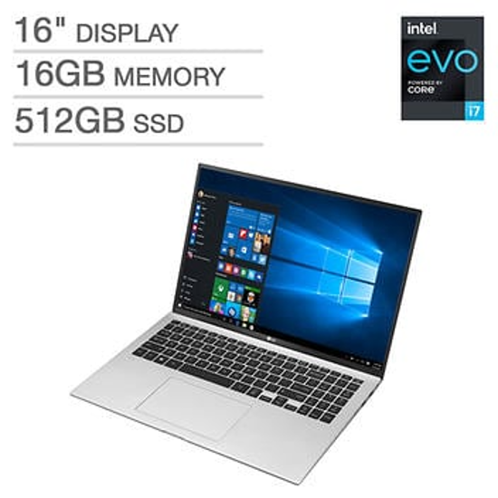 Picture of LG gram 16" Intel Evo Platform Laptop- 11th Gen Intel Core i7-1165G7 - 2560 x 1600 Display