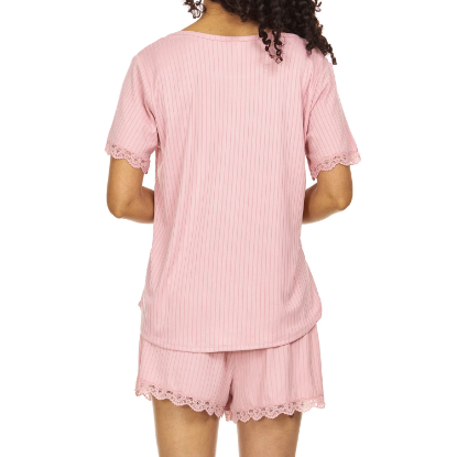 Flora Ladies 2-Piece Rib Knit Pj Set