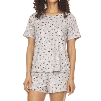 Flora Ladies 2-Piece Rib Knit Pj Set