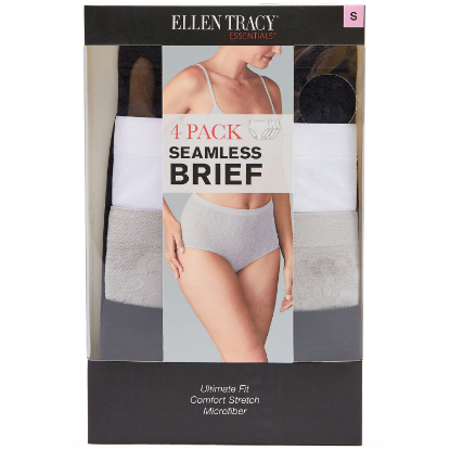 Ellen Tracy Women's Seamless Briefs, 4 Pack