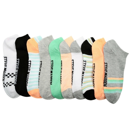 Steve Madden Women's Low-Cut Fashion Sock 10 Pack