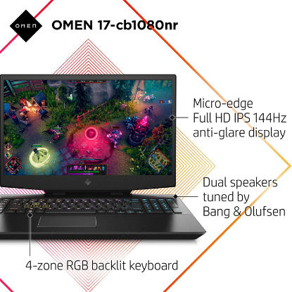 Picture of HP OMEN 17.3" Laptop - 10th Gen Intel Core i7-10750H - GeForce RTX 2070 - 1080p