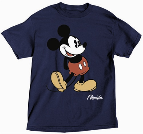 Picture of Adult Unisex T Shirt Mickey Head to Toe Navy (Florida Namedrop)