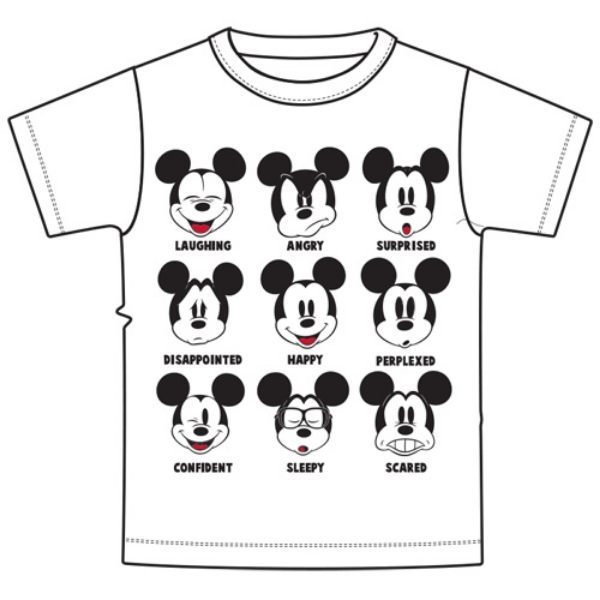 Picture of Adult Unisex T-Shirt Mickey Expressions White