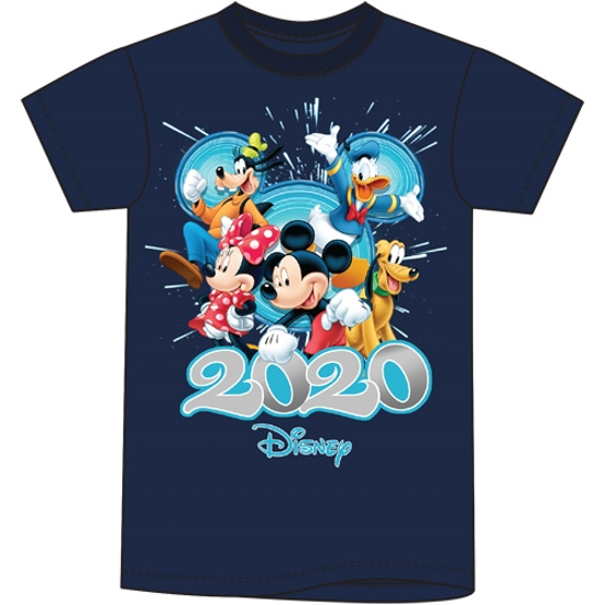 Picture of Toddler Unisex T Shirt 2020 Celebration Mickey Minnie Goofy Donald Pluto Navy Blue