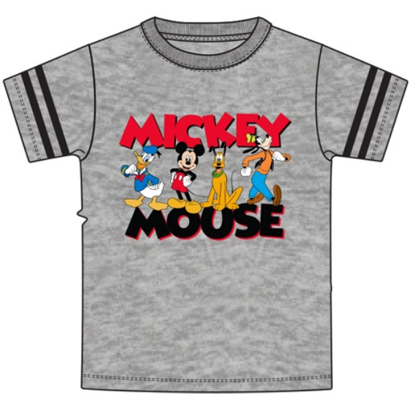 Picture of Youth Boys Stripe Sleeve Cool Mickey Tee White Red