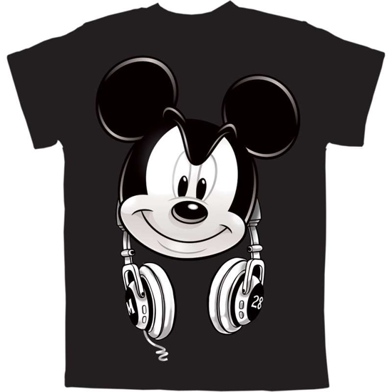 Picture of Youth Boys T Shirt Mickey Hedfowns Headphones Black