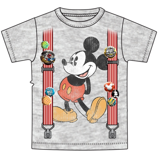 Picture of Youth Boys Tee Mickey Suspenders Gray