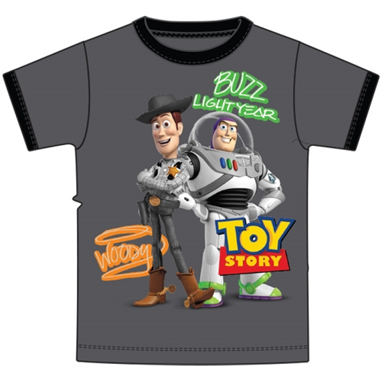 Picture of Youth Ringer Tee Toys Story Woody Buzz Charcoal & Black