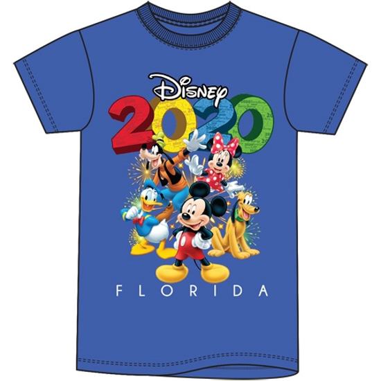 Picture of Youth Unisex T Shirt 2020 Fun Friends Mickey Minnie Goofy Donald Pluto Royal Blue Florida Namedrop