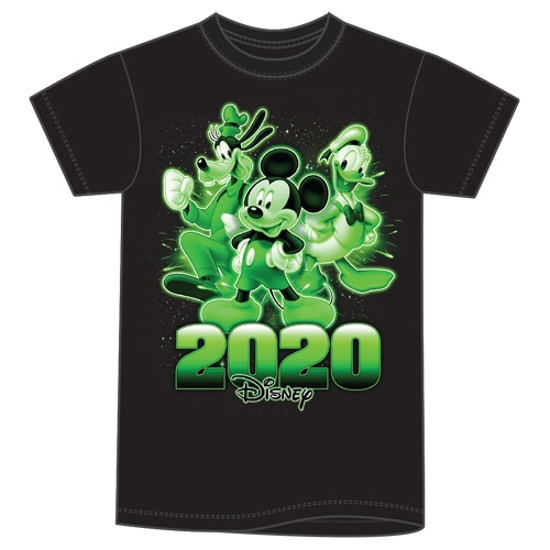 Picture of Youth Unisex T Shirt Glow in the Dark 2020 Stand Up Mickey Goofy Donald Black
