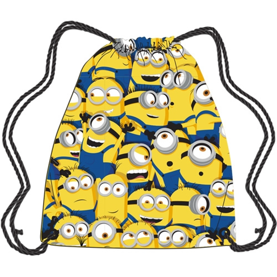 Picture of Drawstring Tote Minions Scattered All Over Print Yellow White